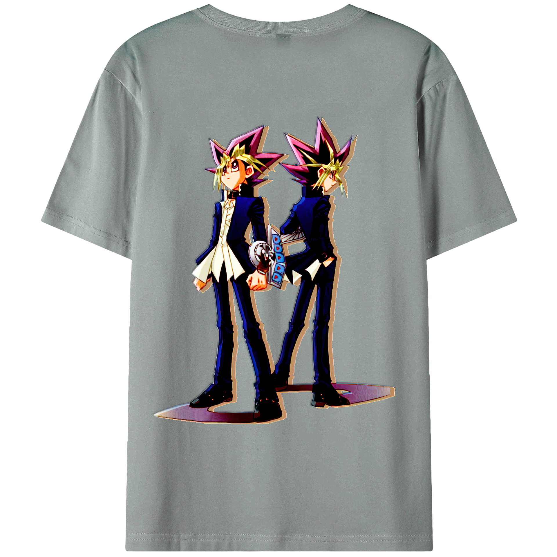 （画像用） 遊☆戯☆王 Yu-Gi-Oh! 綿100％ メンズ半袖Tシャツ（バックプリント） 通気性